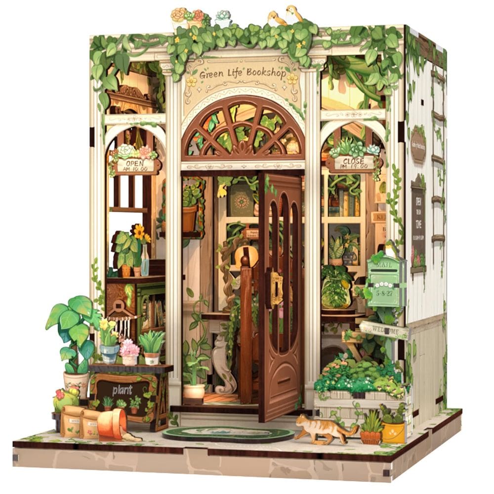 Kit de casa em miniatura DIY Fsolis Book Nook Kit Green Life`s