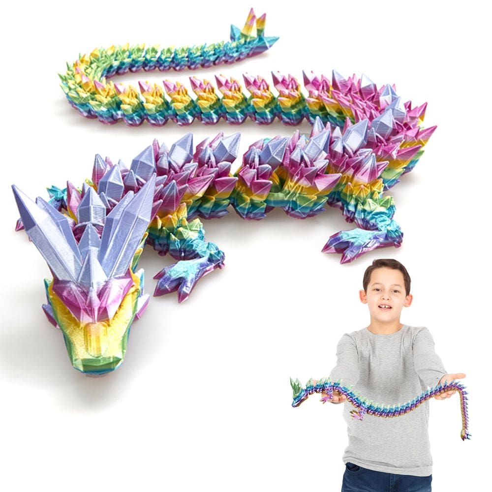 Dragon Toy FOTN, dragão de cristal impresso em 3D, arco-íris de 60 cm