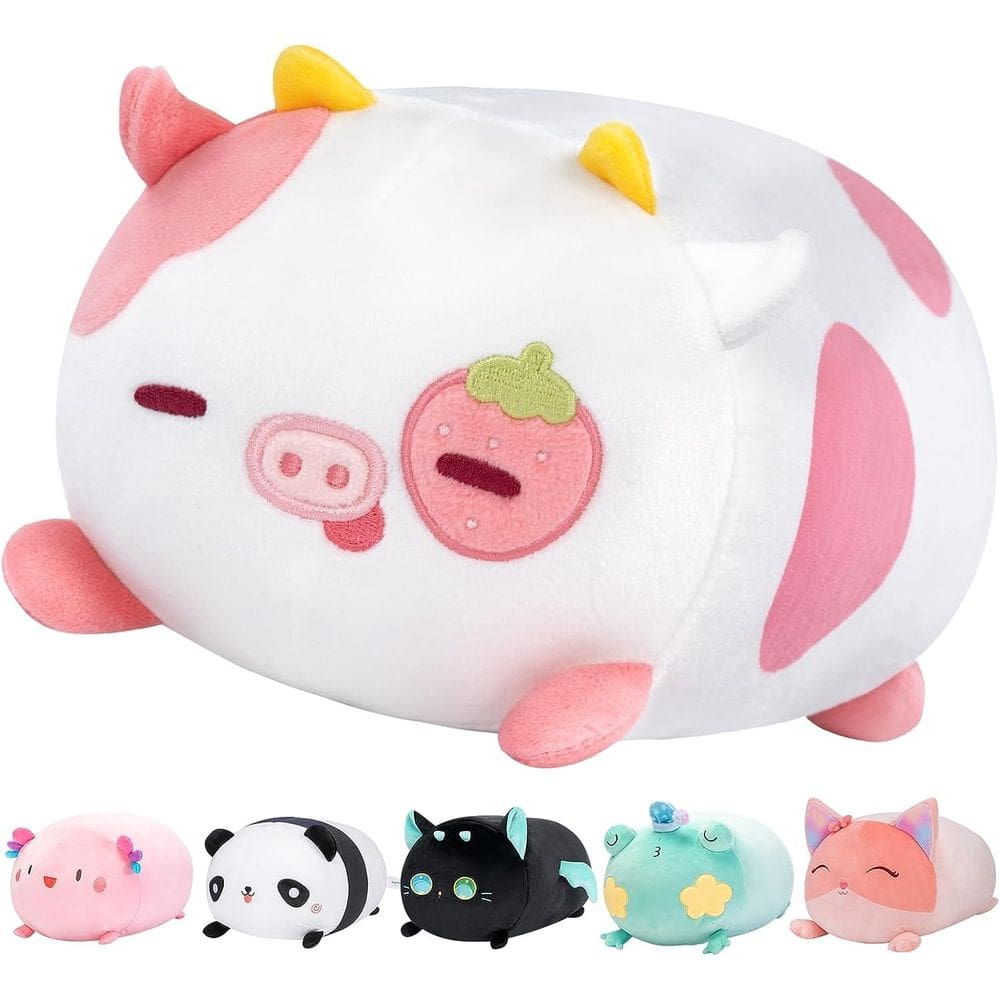 Almofada de pelúcia Mewaii Cute Strawberry Cow de 40 cm