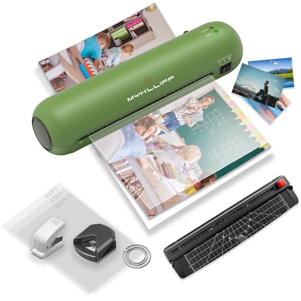Máquina laminadora MYKLLIFF Térmica Portátil A4 Verde Escuro