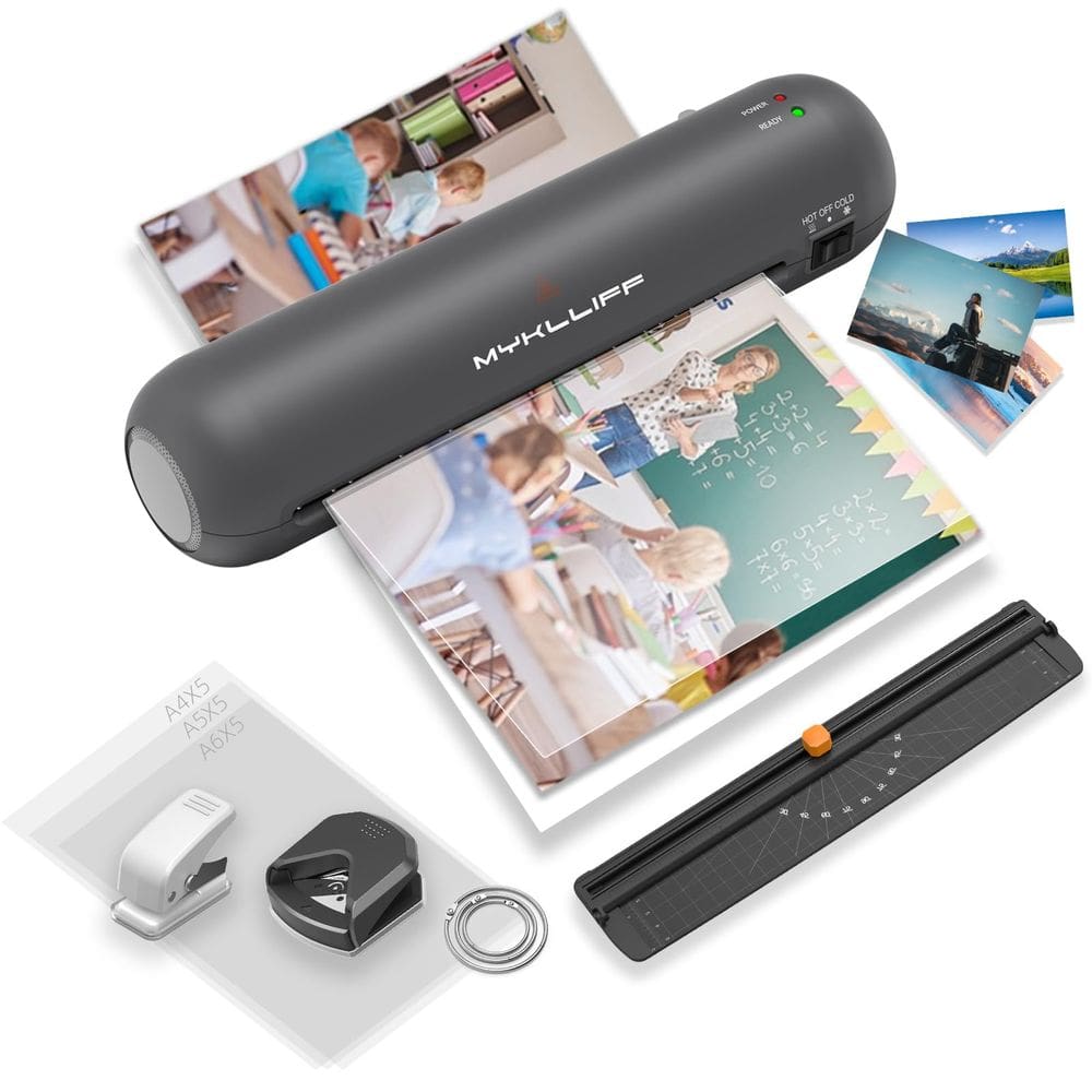 Máquina laminadora MYKLLIFF 23cm portátil térmica A4 Silver
