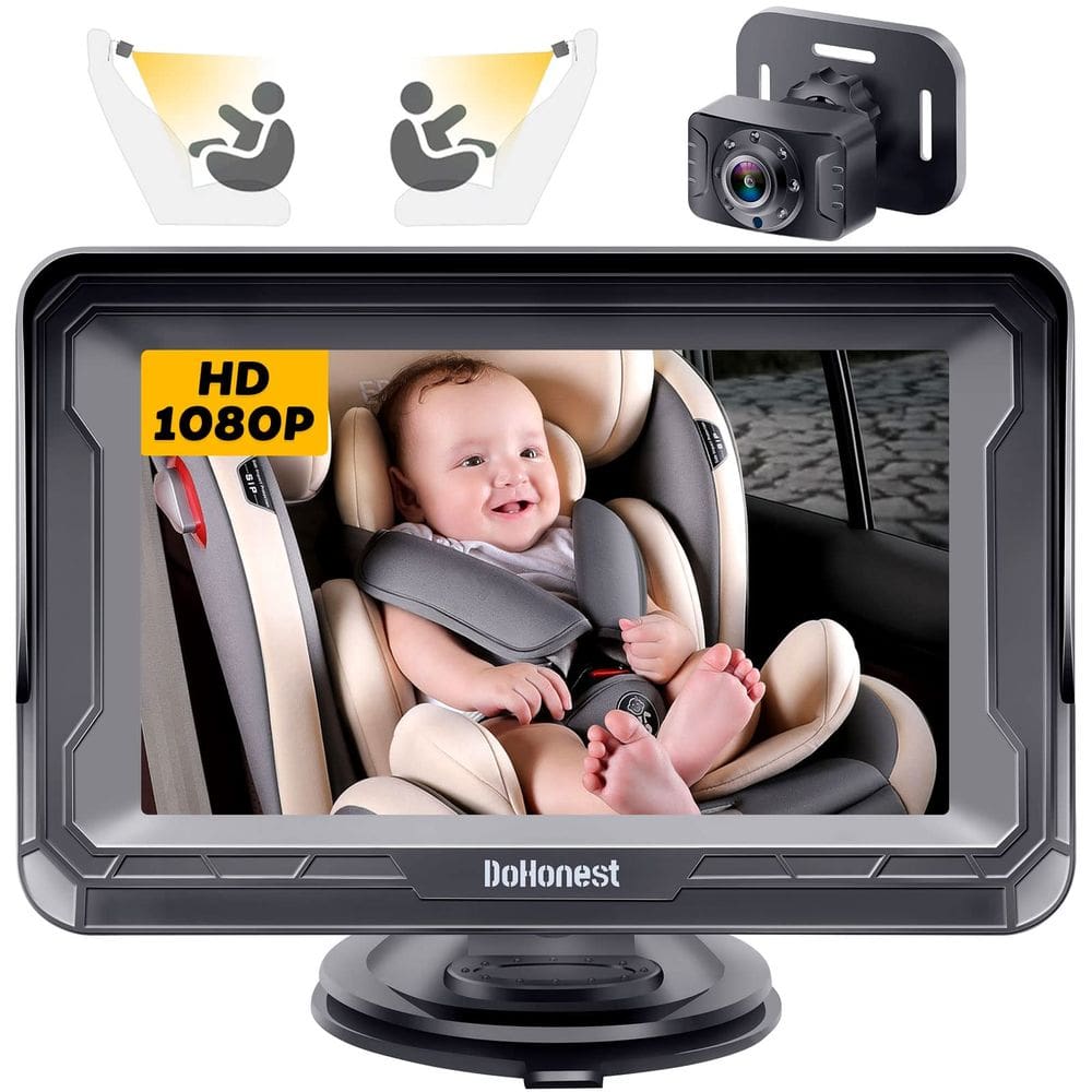 Câmera de carro de bebê DoHonest HD 1080P Monitor traseiro