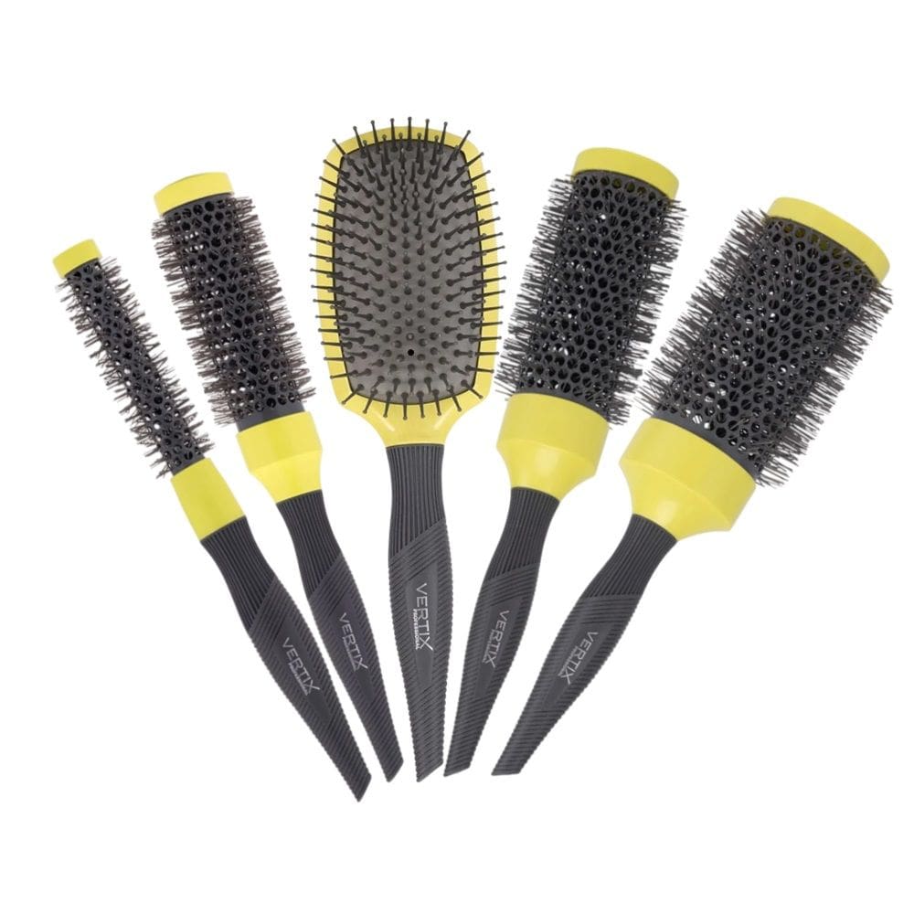 Escova Lime Green Cerâmica 25/33/43/53mm+Raquete Oval Vertix