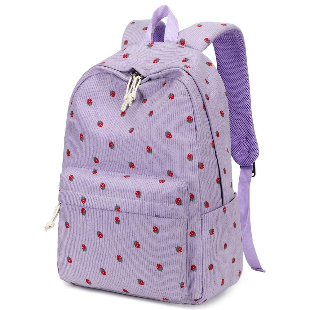 Mochila Bluboon para meninas da escola, bolsa de livros de veludo cotelê de 13 polegadas