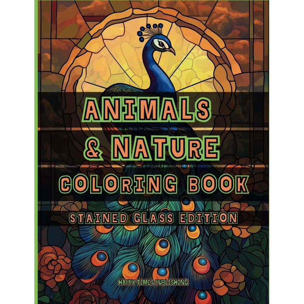 Livro de colorir Animals and Nature Stained Glass Edition