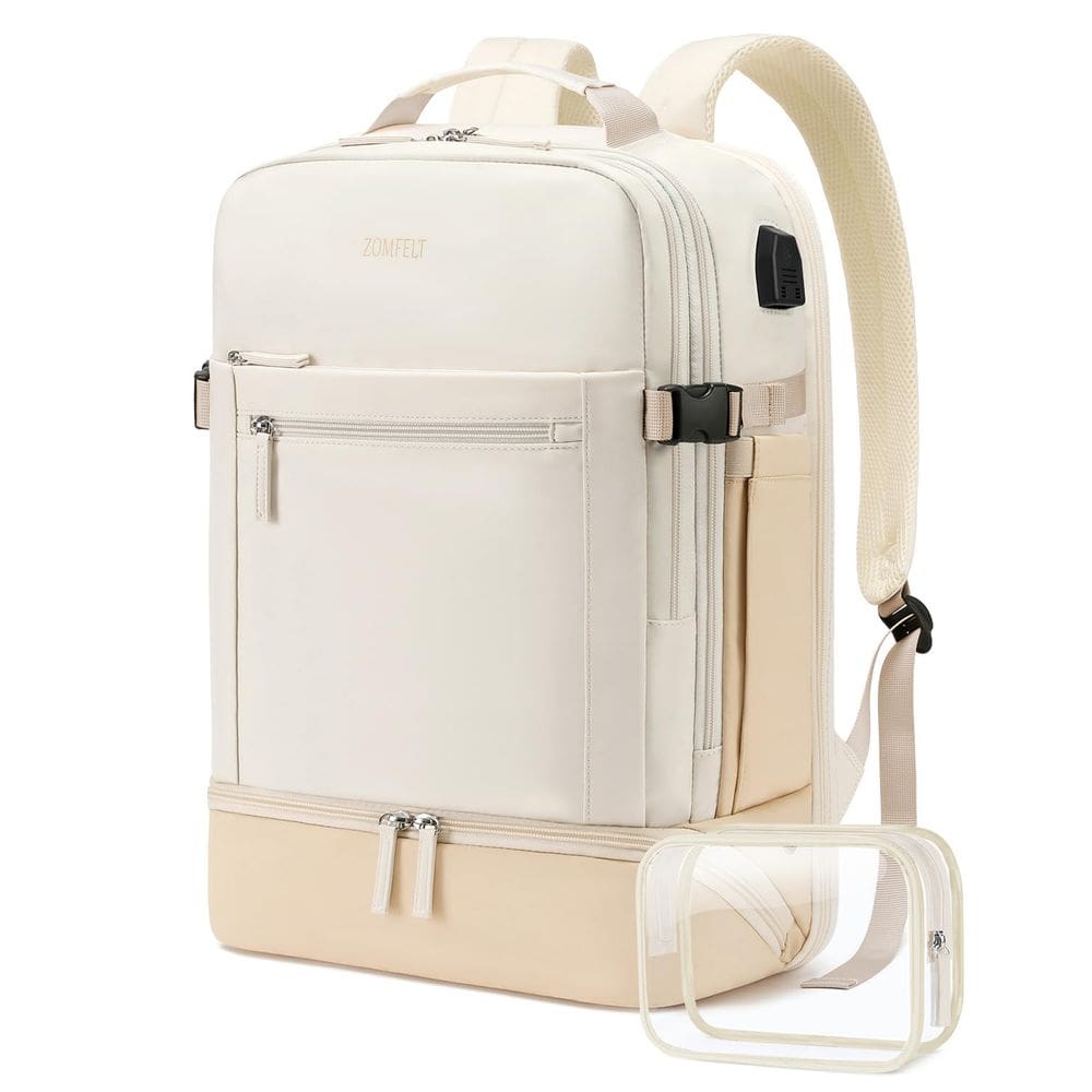 Mochila de viagem ZOMFELT para mulheres com compartimento para sapatos 30L