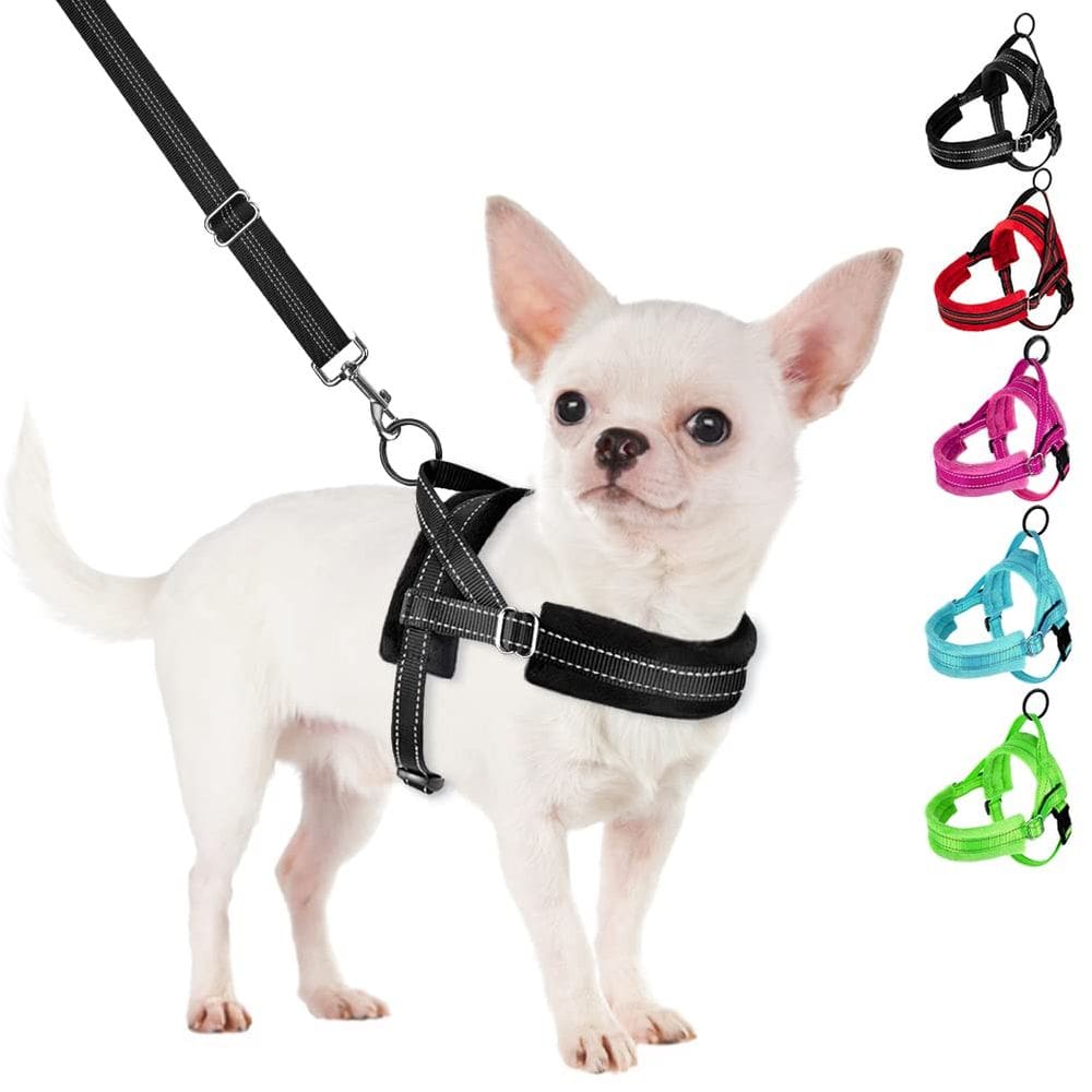 Conjunto de arnês e coleira para cães SlowTon No Pull para cães pequenos