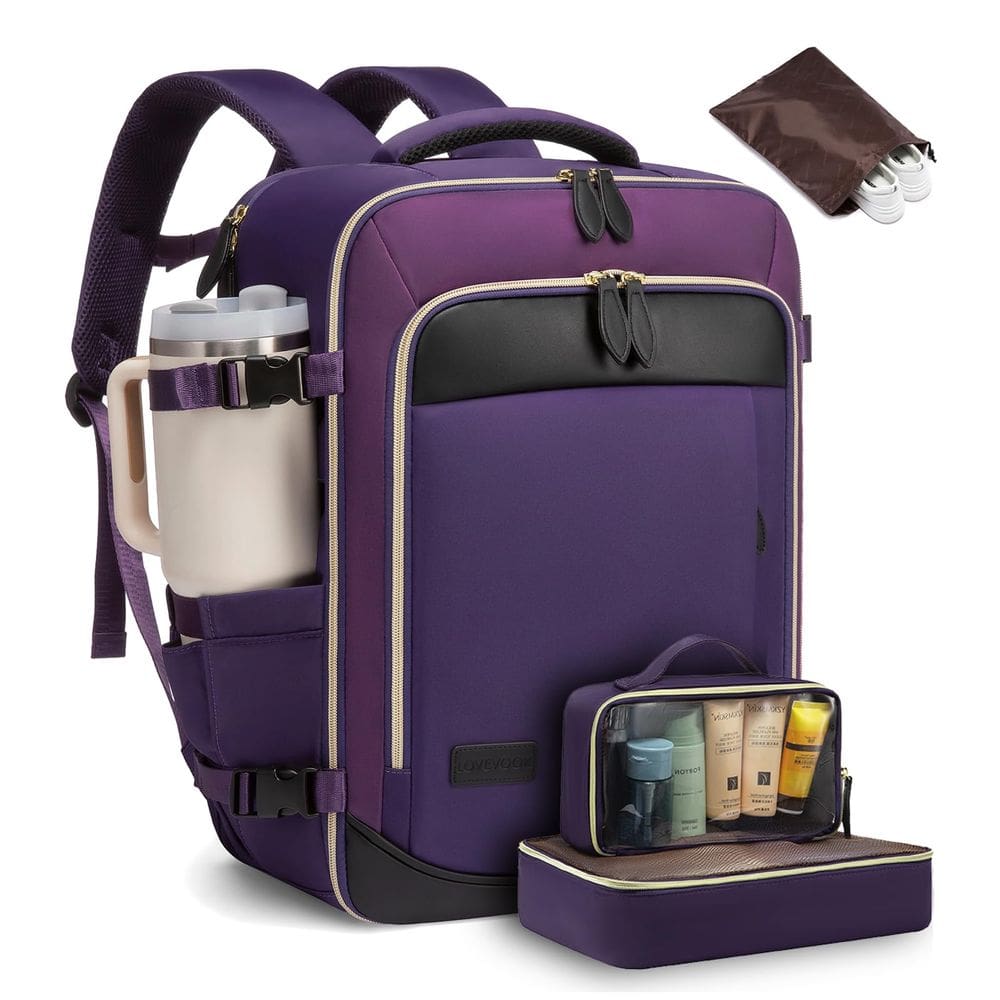 Mochila de viagem LOVEVOOK 40L para mulheres com cubos de embalagem de 17"