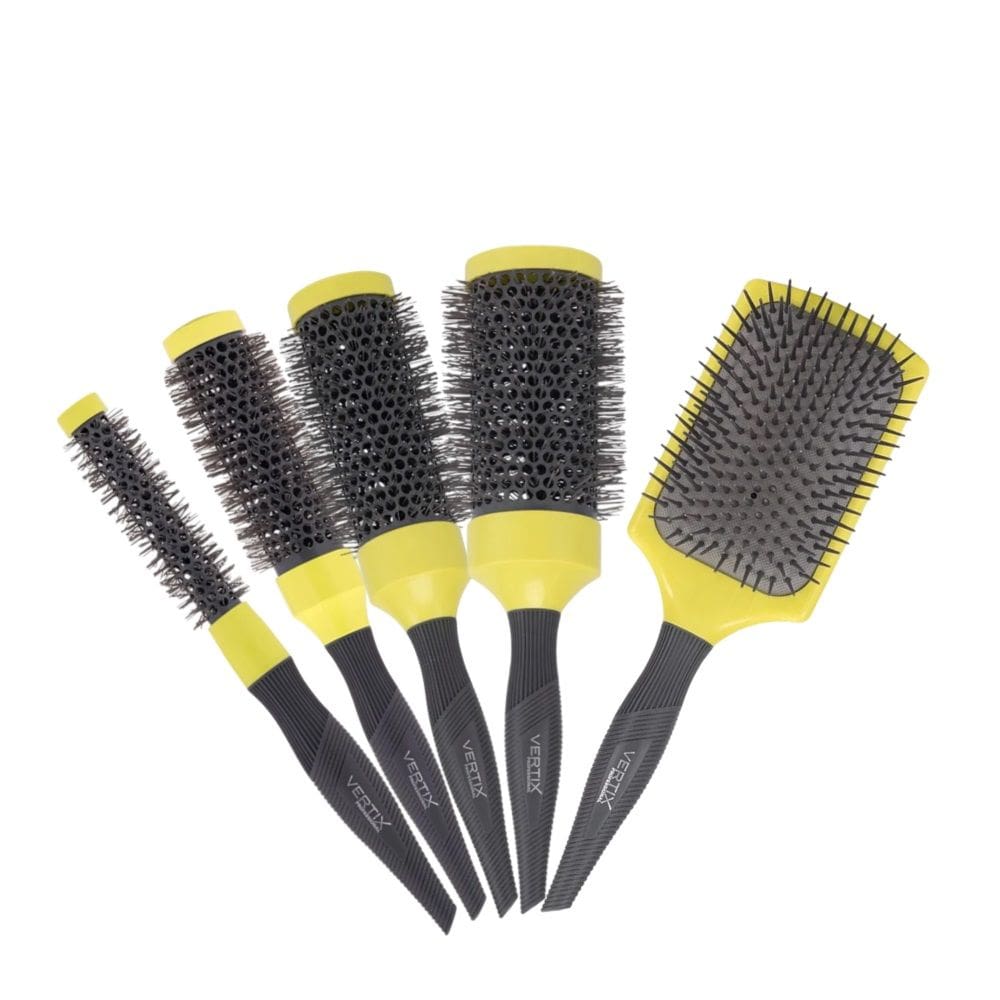 4 Escovas Lime Green Cerâmica 25/33/43/53mm+ Raquete Vertix