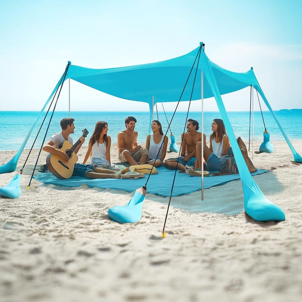 Barraca de praia WILDPATH Sun Shelter 3 x 3m com 8 sacos de areia UPF 50+