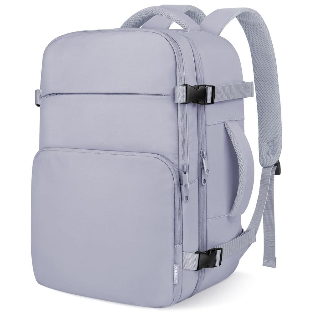 Mochila de viagem ZOMFELT para mulheres e homens, laptop de 15,6 polegadas, roxa
