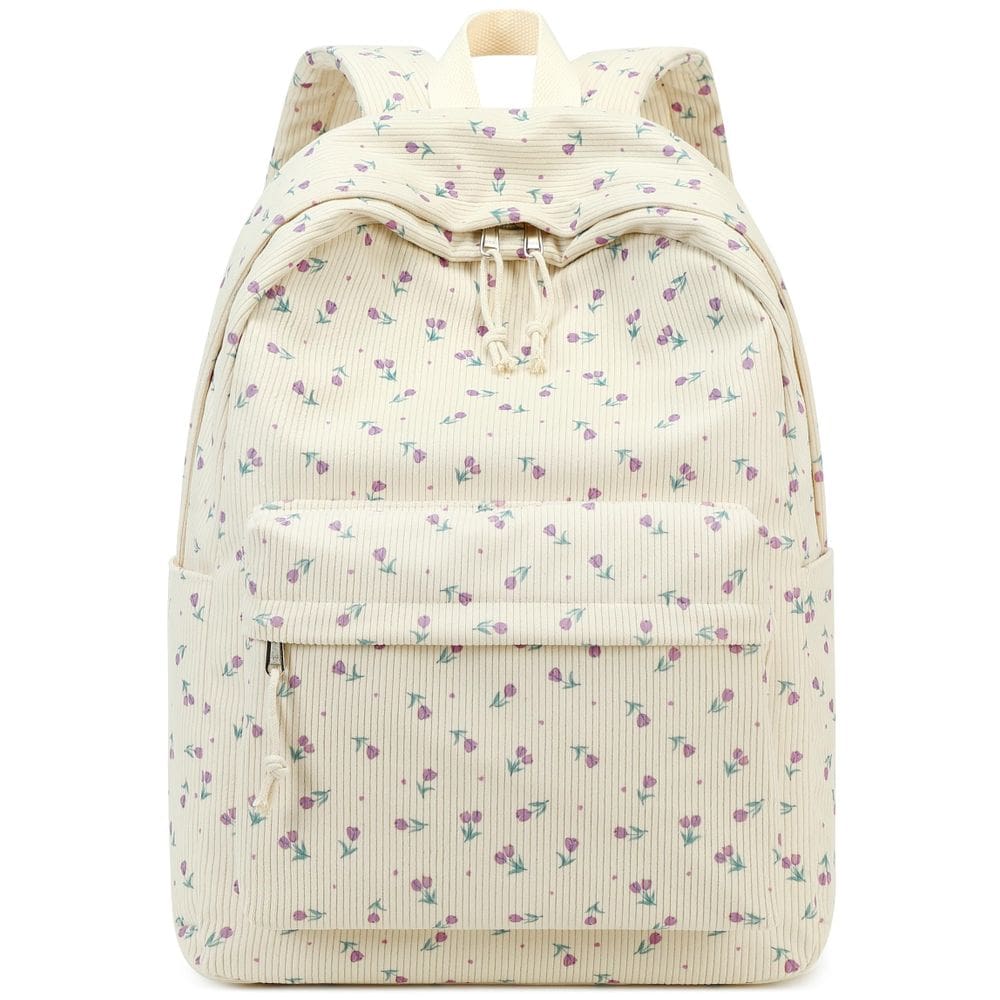 Mochila Bluboon para meninas e mulheres em veludo cotelê de 13 polegadas