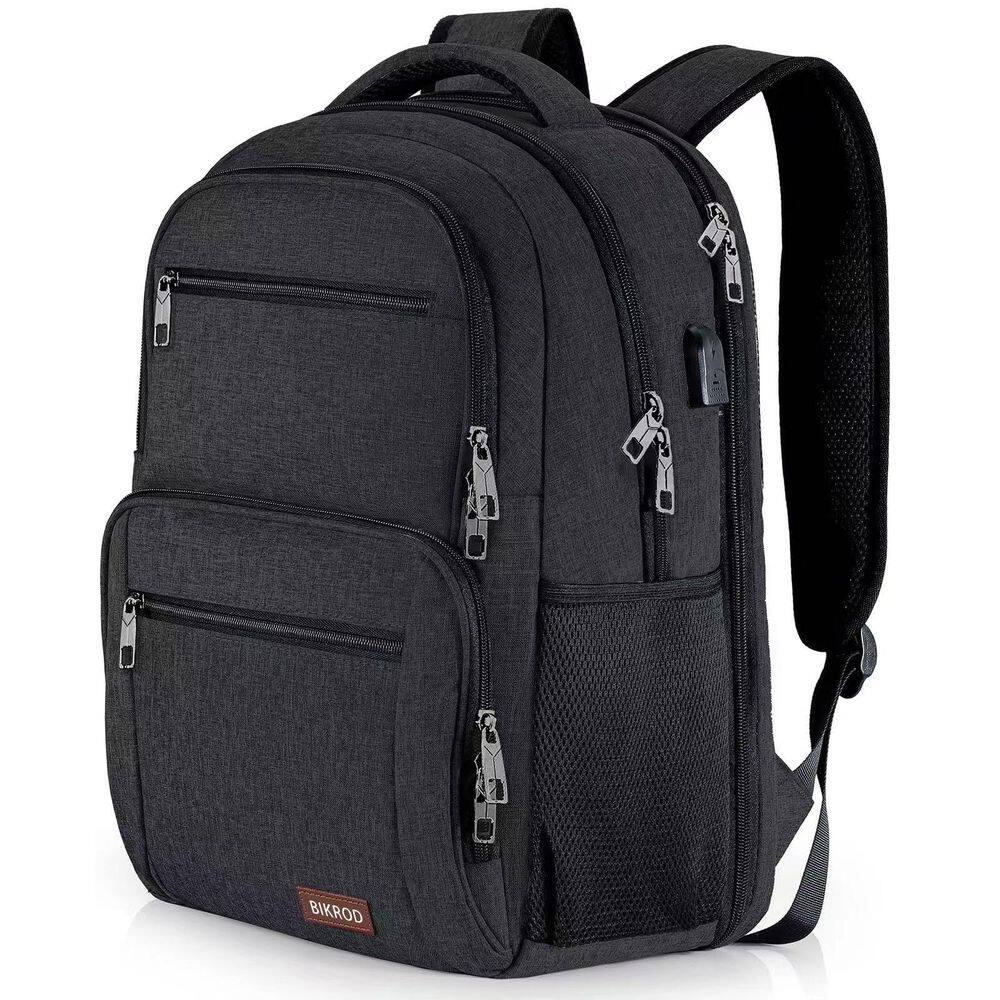 Mochila BIKROD para homens e mulheres preta resistente à água