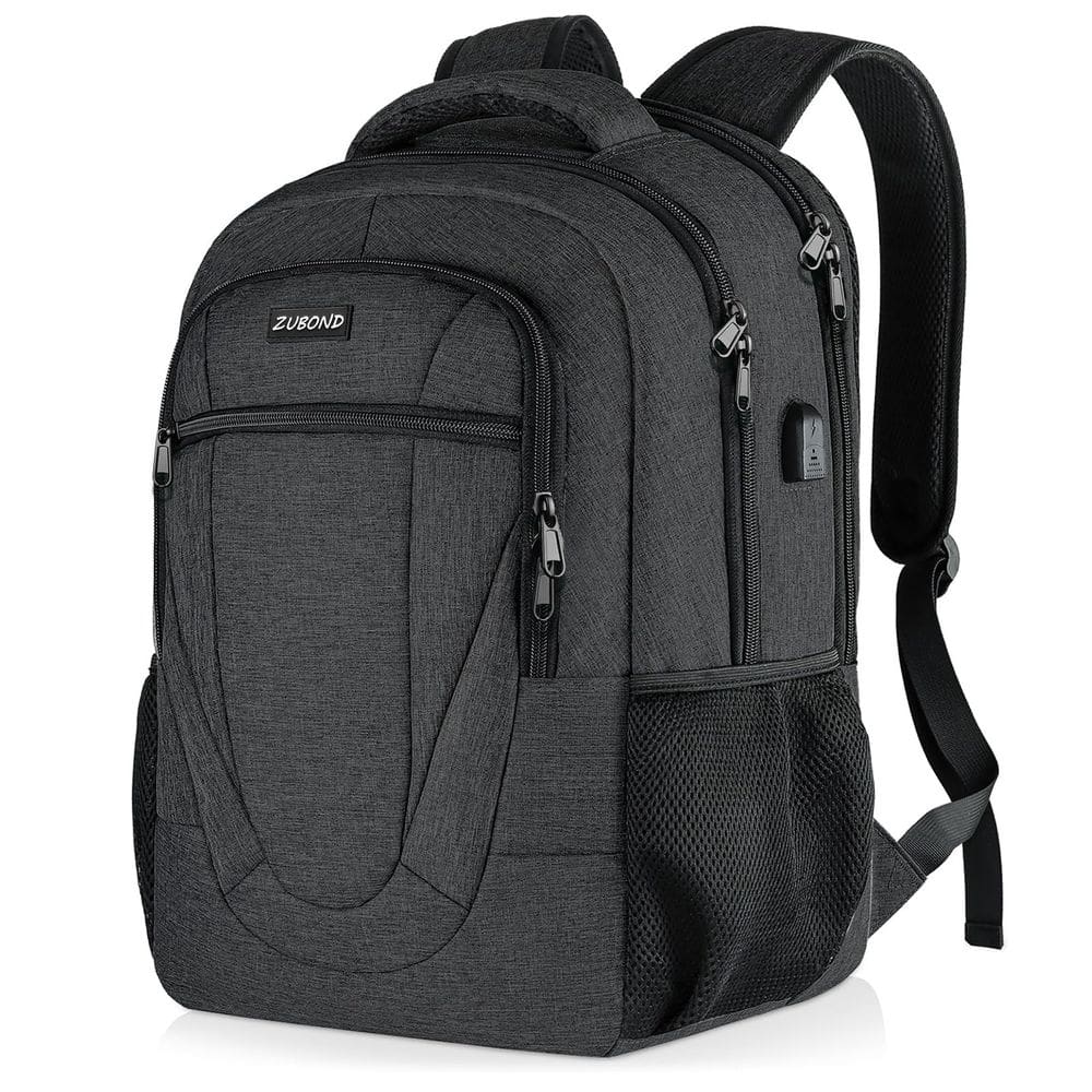 Mochila ZUBOND Black School para adolescentes, meninos, homens e mulheres, 15,6 polegadas