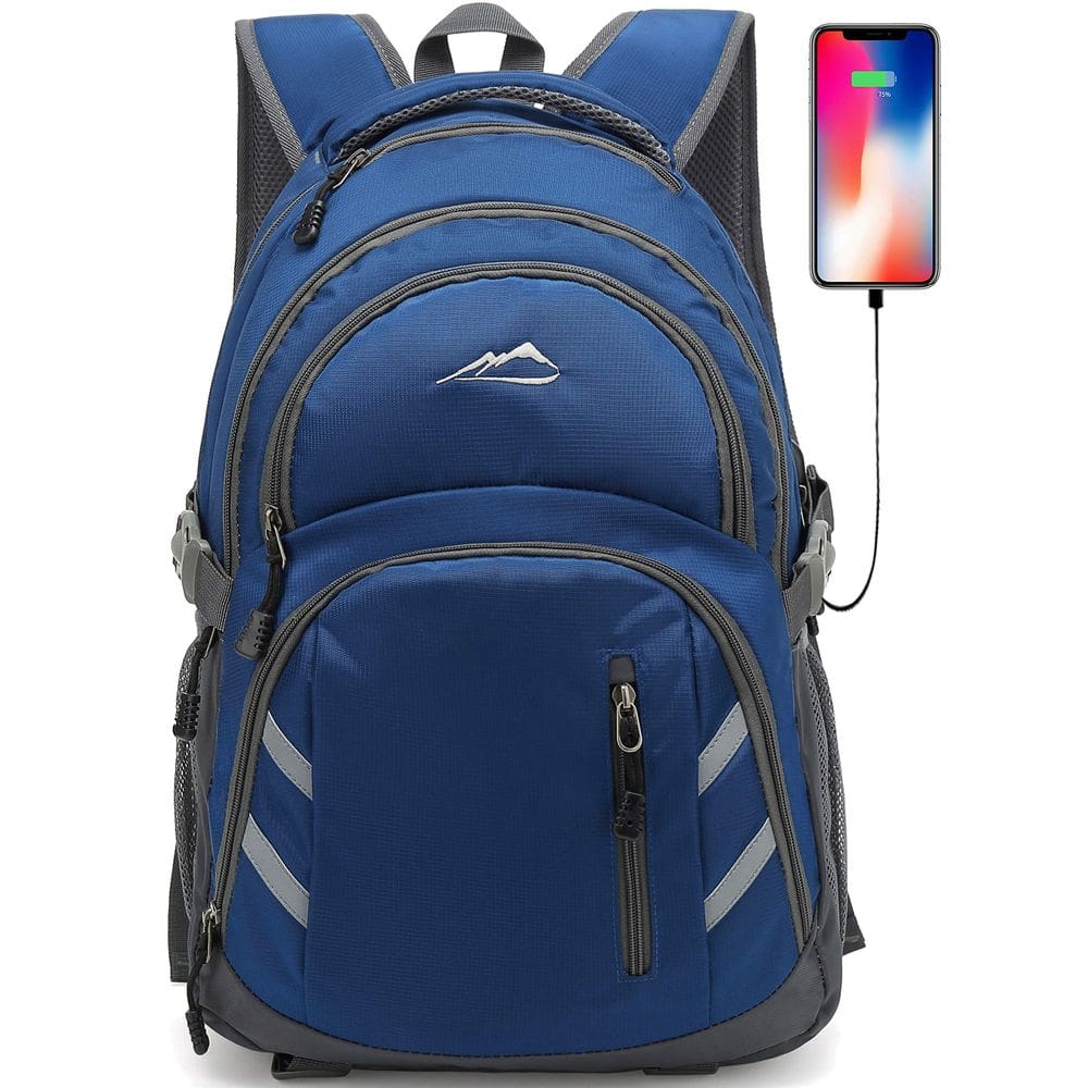 Mochila ProeTrade, bolsa de livros para viagens universitárias, laptop, 15,6 polegadas, azul