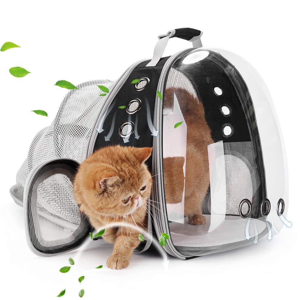 Mochila Cat Carrier LOLLIMEOW Bubble expansível preta