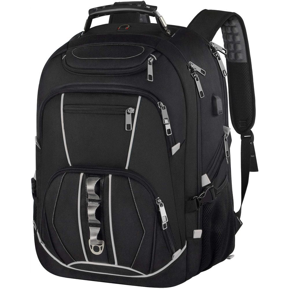 Mochila para laptop para jogos JCDOBEST de 18,4 polegadas com porta USB preta