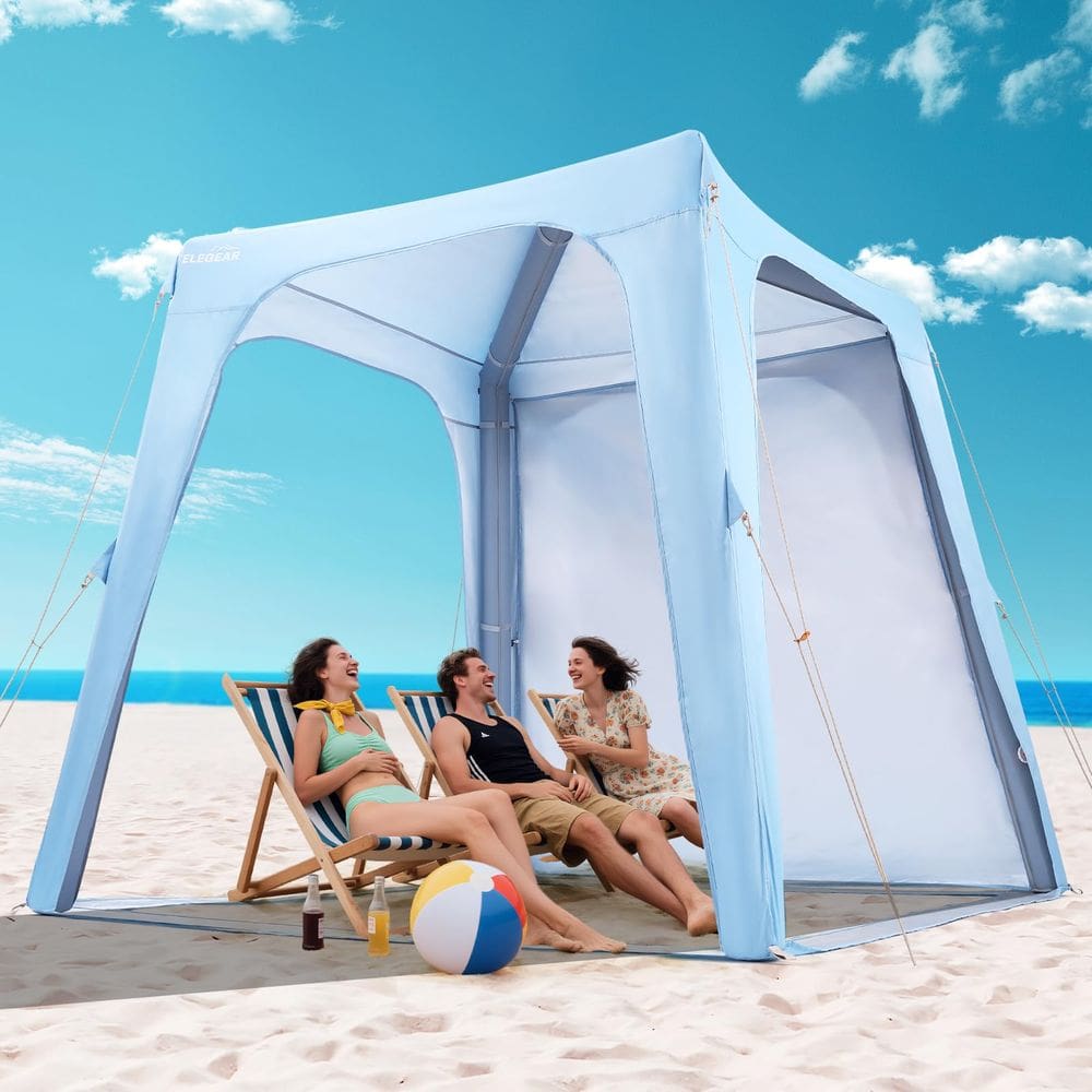 Tenda Beach Canopy Elegear inflável 7x7 pés UPF 50+ UV 6-8 pessoas