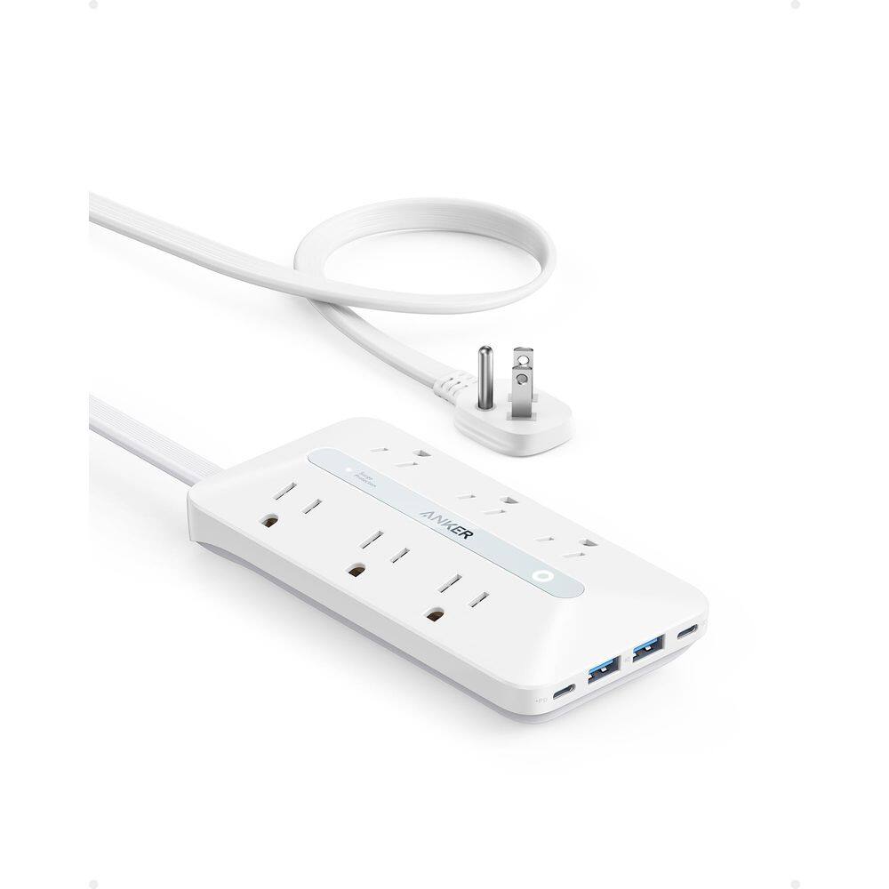 Faixa de alimentação Anker 10 em 1 20 W USB C 6 AC 2 USB A/2 USB C 5 pés