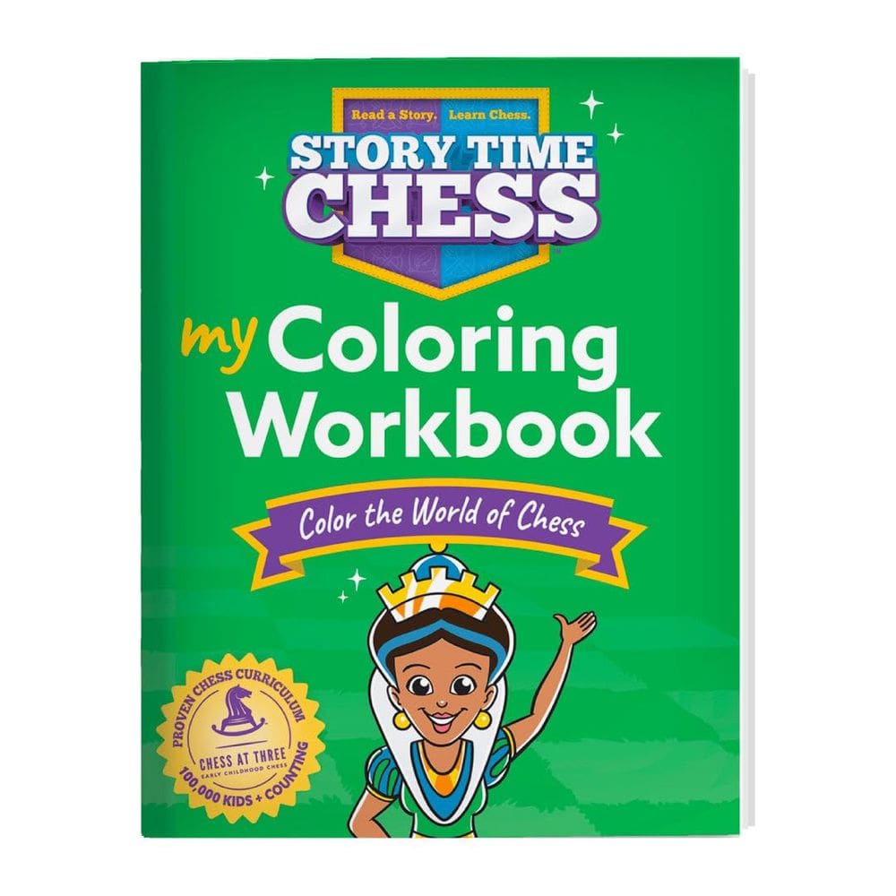 Livro de exercícios educativo para colorir Story Time Chess Kids 3+