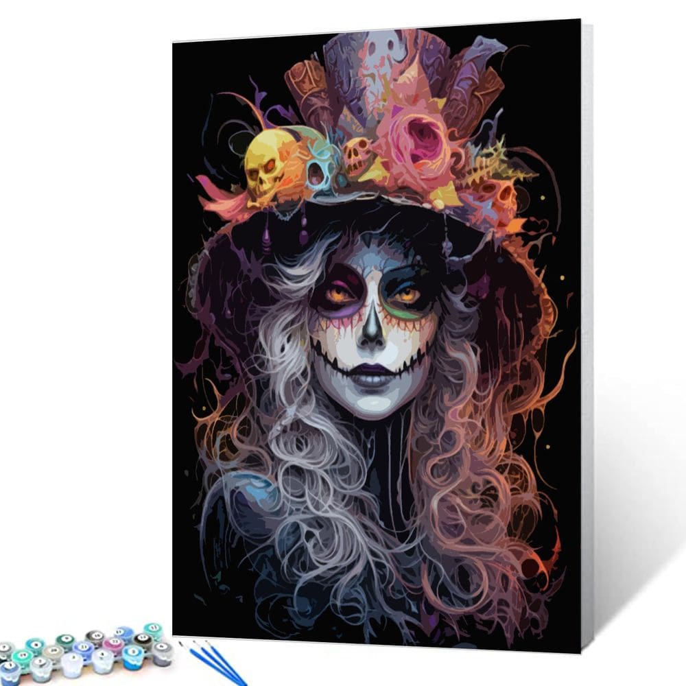 Pintura por números Retrato de mulher de Halloween de Tucocoo 40x50cm