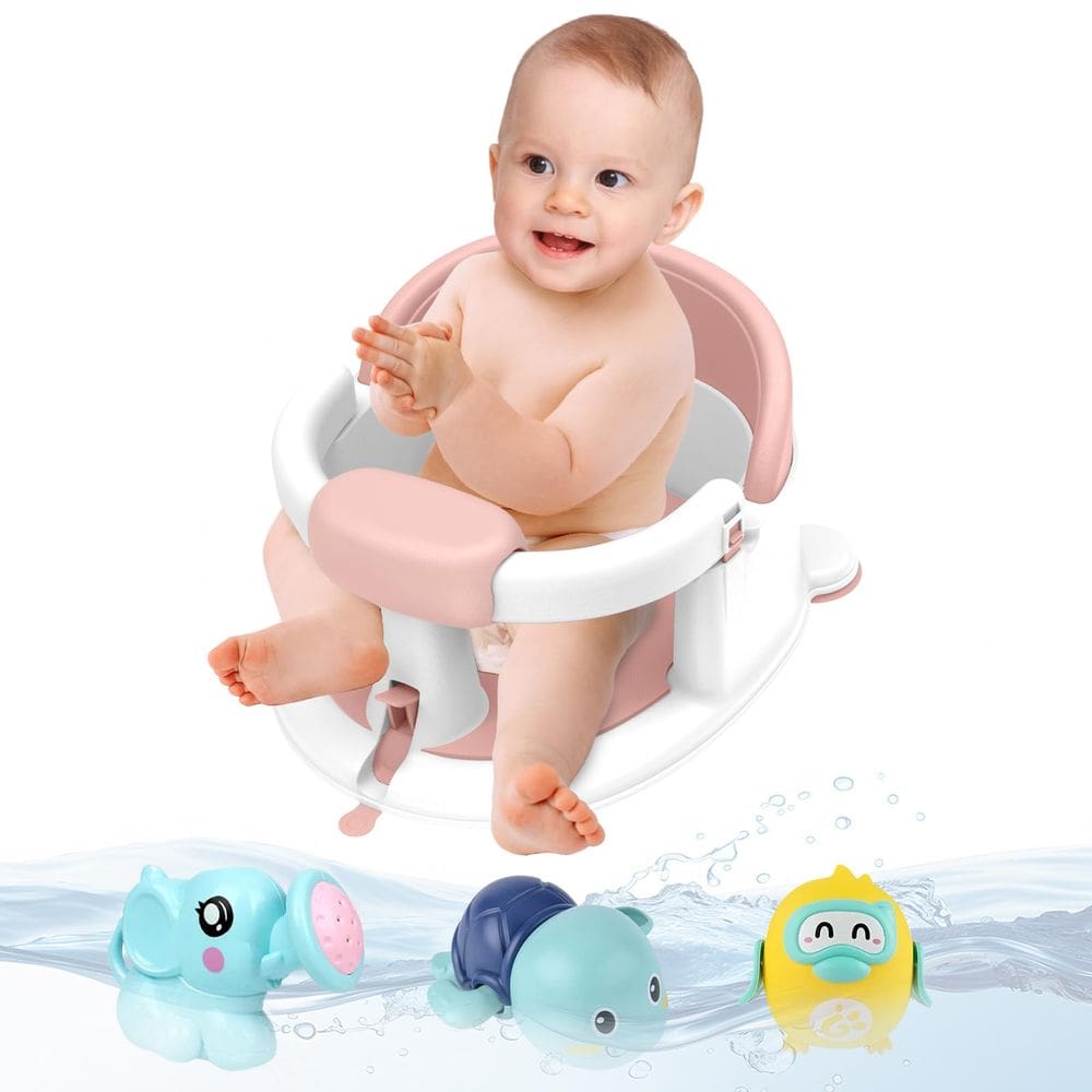Assento de banho para bebês Inaya para 6 a 24 meses rosa antiderrapante