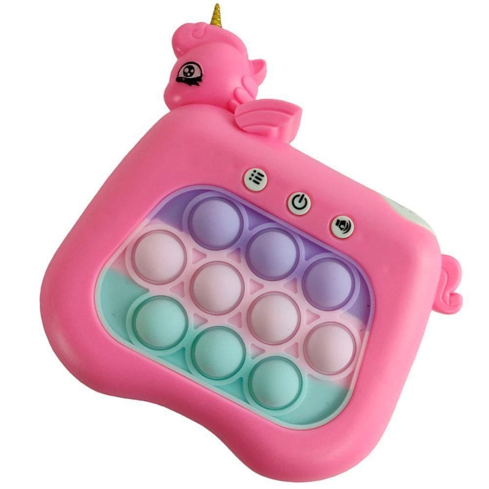 Pop It Mini Game Interativo Unicornio Luz Som 4 Modos Anti desconforto Relaxante Fidget Sensorial Criança Toys Portatil