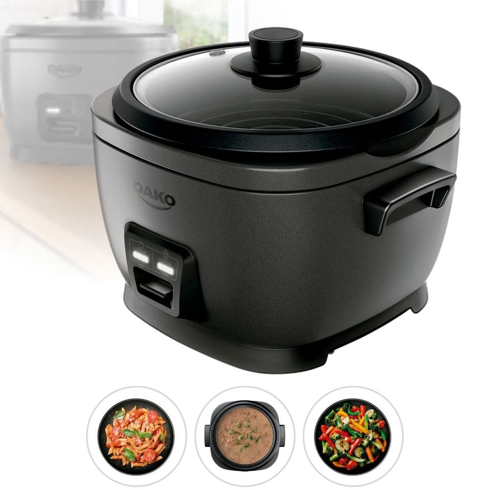 Panela Elétrica Dako 4L 700W 220V Arroz Soltinho Tampa de Vidro Cozimento Saudável