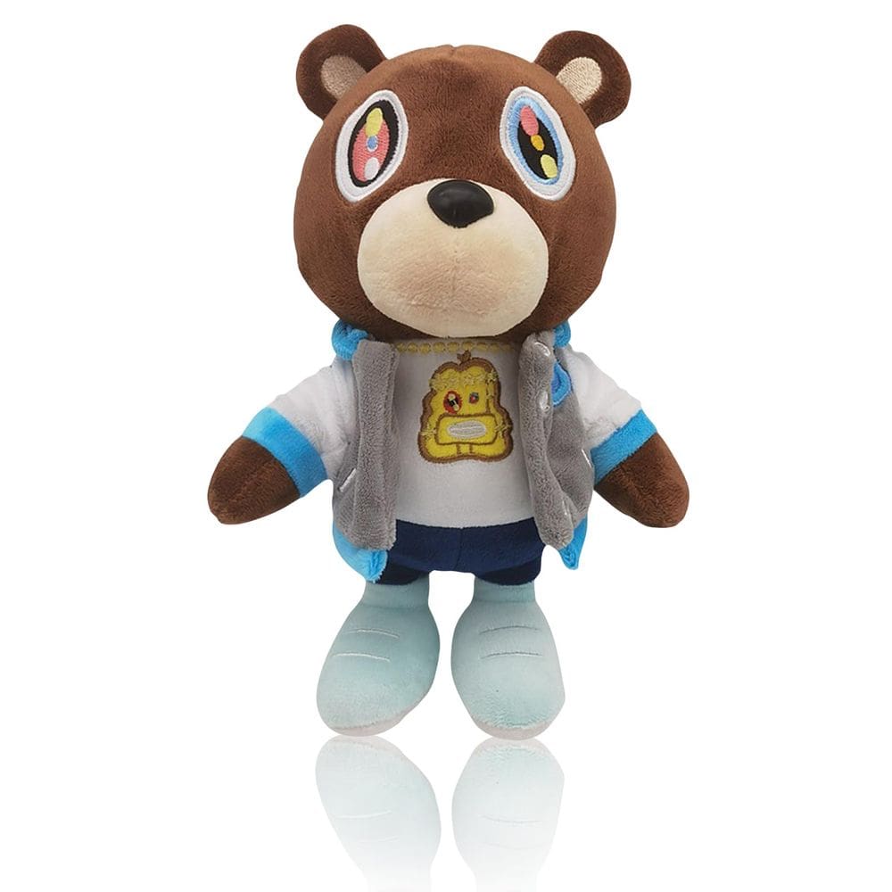 Brinquedo de pelúcia Cute Bear Kanye, bicho de pelúcia de 25 cm para fãs de crianças