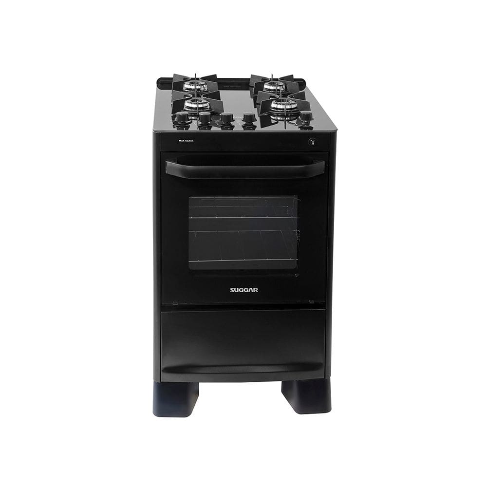 Fogão de Piso 4 Bocas Suggar Max Glass Preto Bivolt