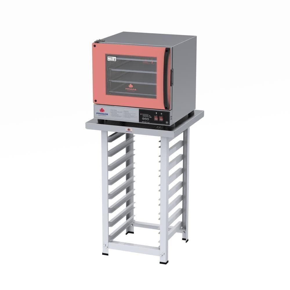 Kit Progás Forno Turbo Elétrico Prp-004 Plus 110V Rosa + Bancada Mes-004