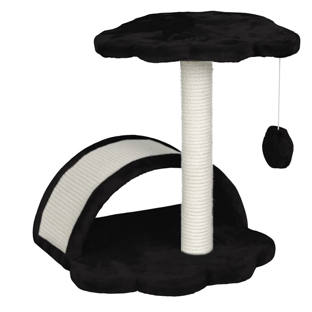 Arranhador De Gato Preto Poste Em Sisal 50cm E Bolinha