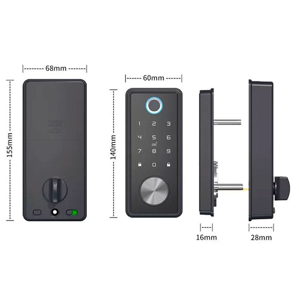 Fechadura Digital Beluni Nero Pivotante Bluetooth TTLock 402