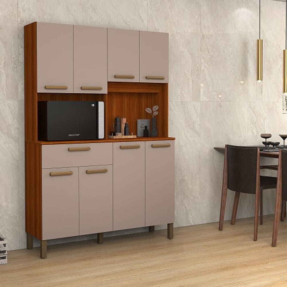 Kit Cozinha Jade 8 Portas Cinamomo/Connect - Vitamov