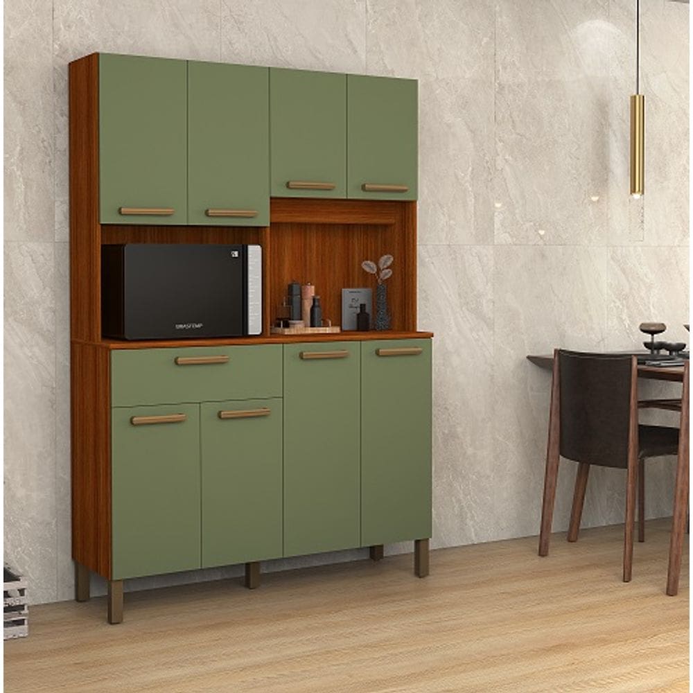 Kit Cozinha Jade 8 Portas Cinamomo/Fendii - Vitamov