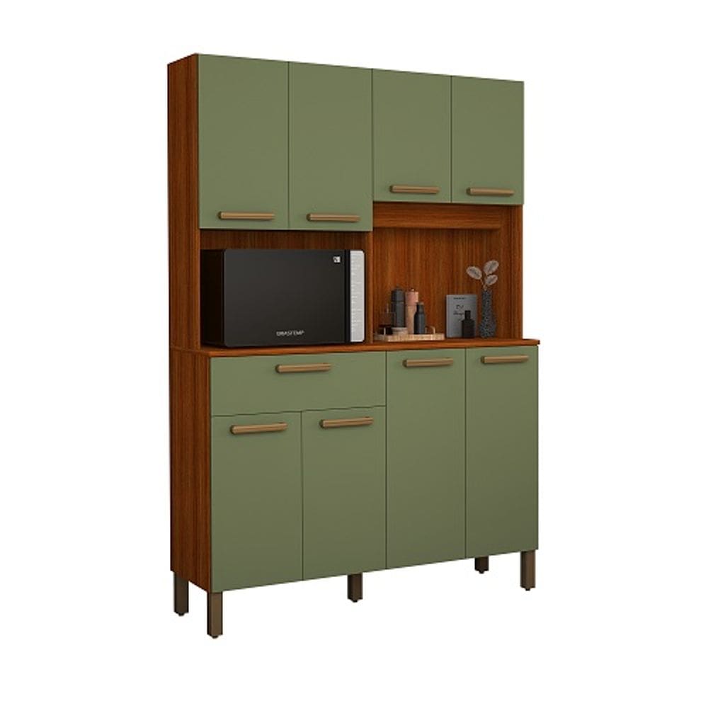 Kit Cozinha Jade 8 Portas Cinamomo/Fendii - Vitamov