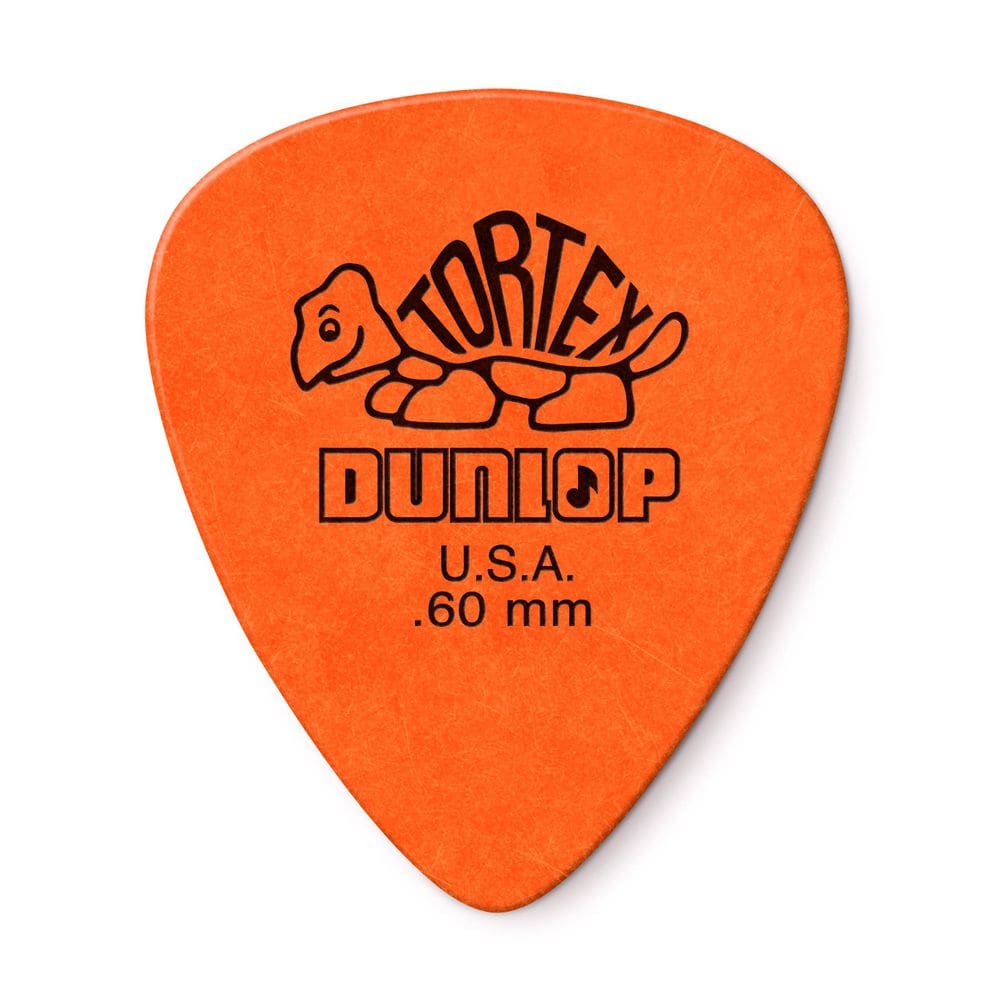 Palhetas de guitarra Dunlop Tortex Standard 6,0 mm laranja, pacote com 36