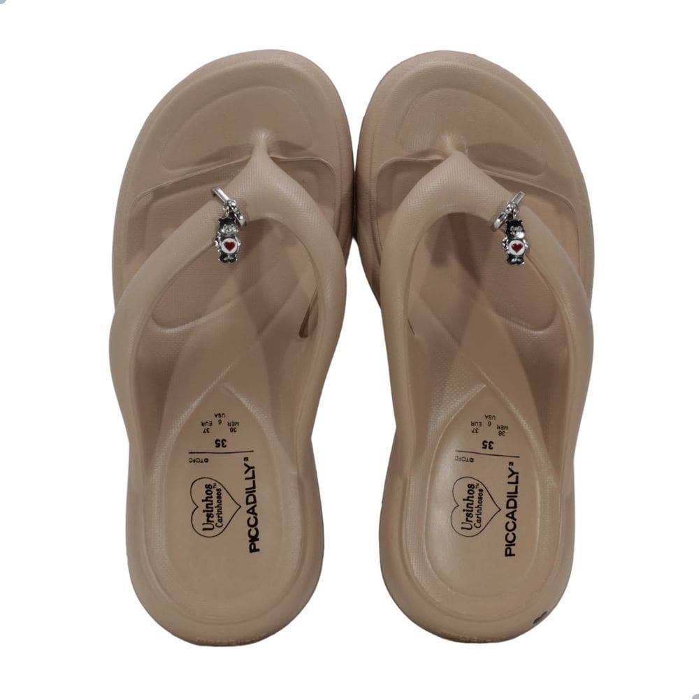 Chinelo Piccadilly Marshmallow Ursinhos Carinhosos Nude Claro