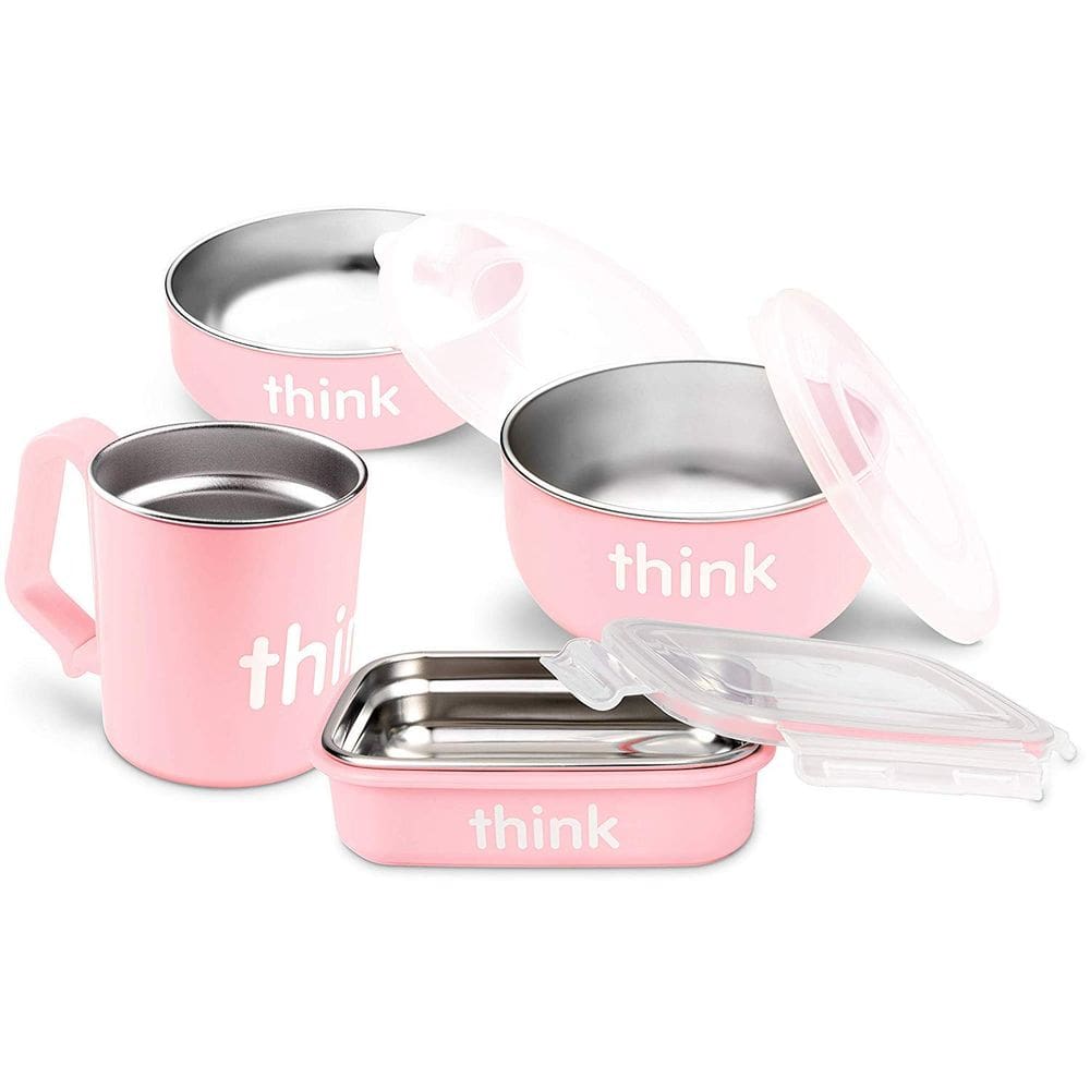 Conjunto de alimentação Thinkbaby Complete BPA Free (rosa)