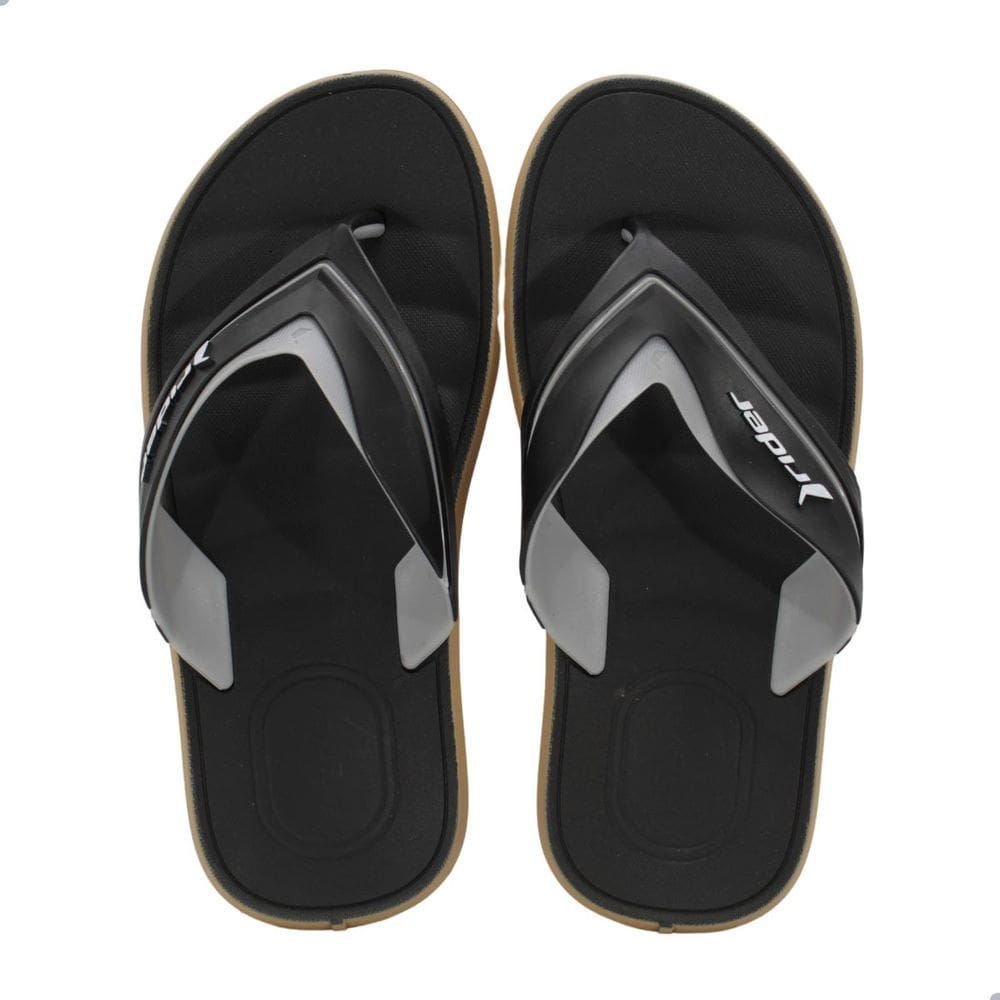 Chinelo Masculino Rider Free III Preto Cinza e Bege
