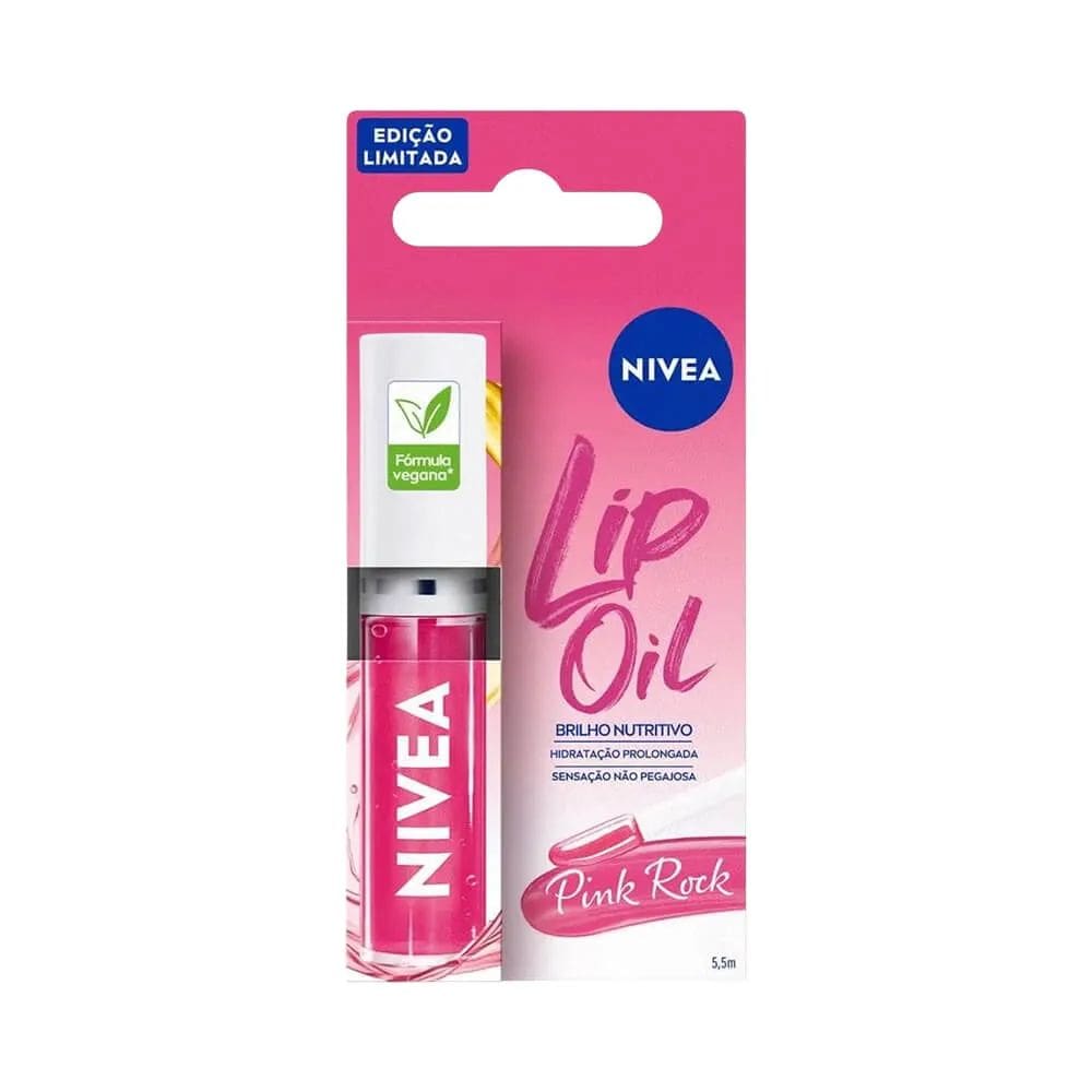 Hidratante Labial Nivea Lip Oil Efeito Gloss Pink Rock 5,5ml