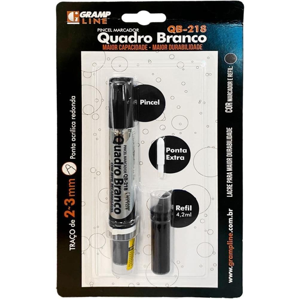Pincel Quadro Branco Pincel+1Ponta+1Refil Preto Gramp Line