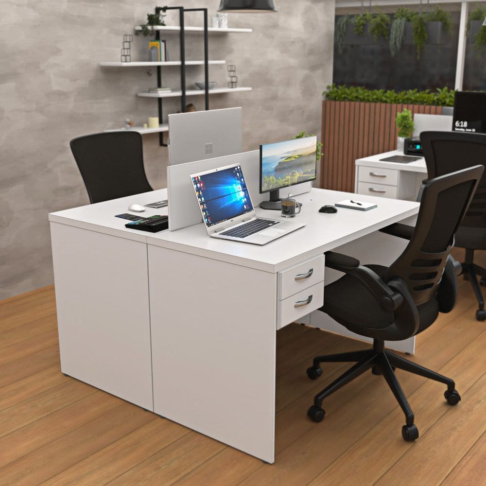 Estação Trabalho Plataforma 120x60 2 Lugares C/ Gav Netmobil