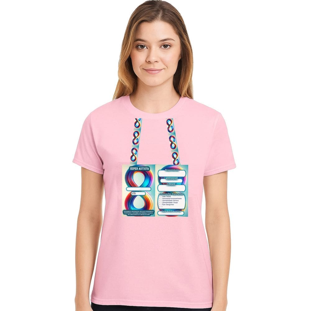 Camisa Rosa Infinity Super Autistas com jogo especial Para Personalizar