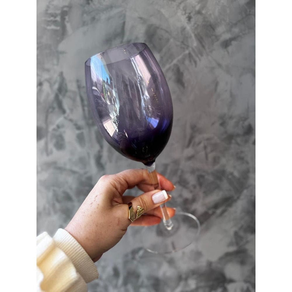 Kit Opus Tacas Para Vinho Em Cristal Violeta 2Pc