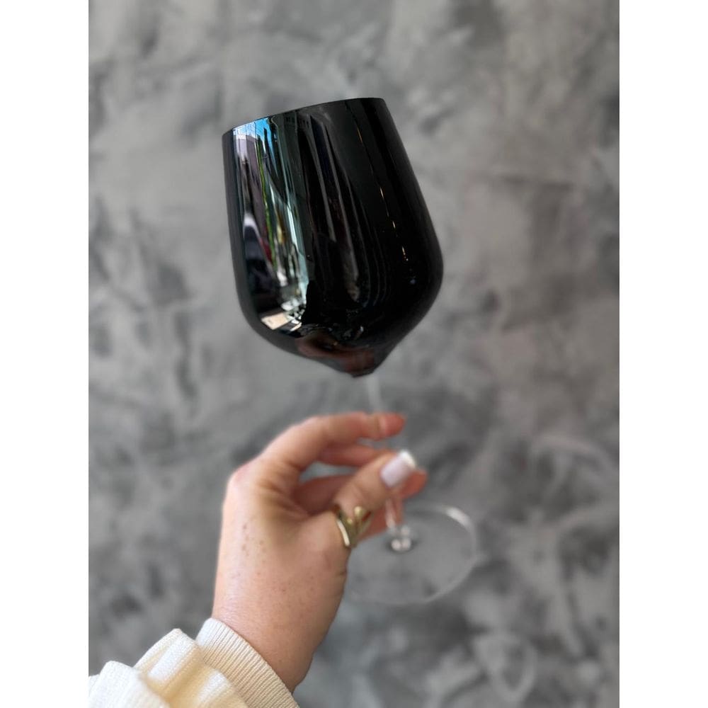 Kit Ballet Tacas Para Vinho Em Cristal Preto  2Pc 540Ml