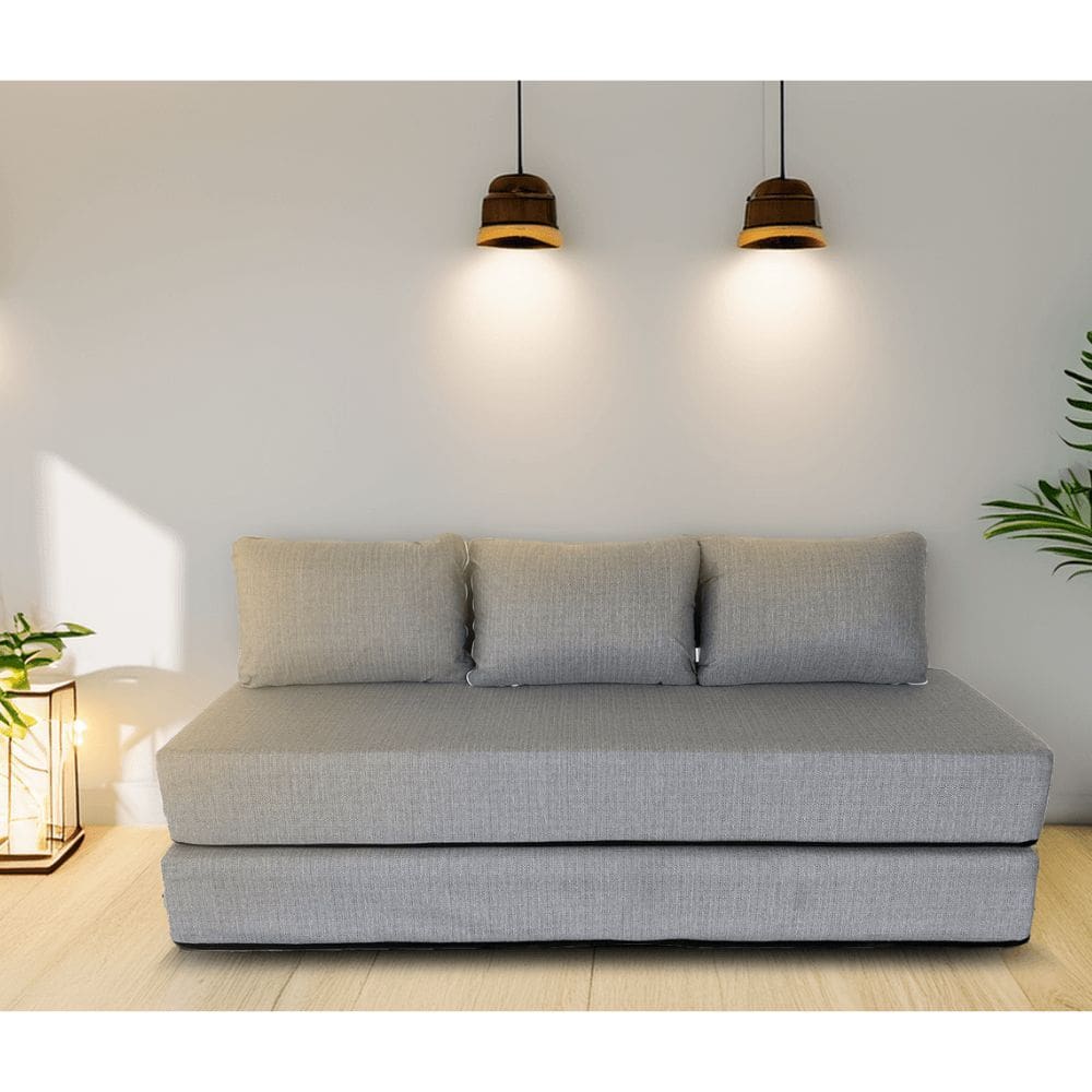 Sofá-Cama Sleep Easy Linho Cinza 60x180x20cm - Sleep Complements