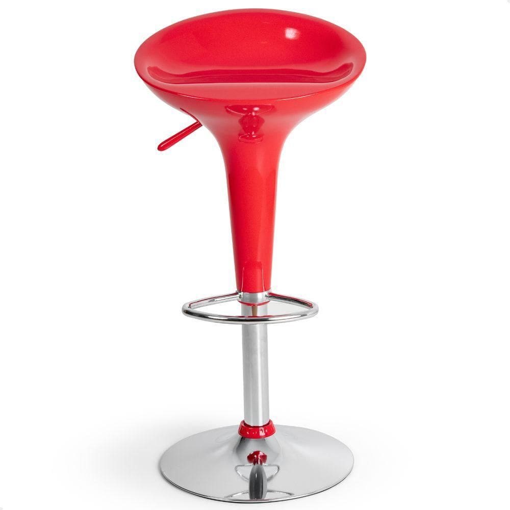 Banqueta Giratória Alta Tulipa Lotus Assento Abs Vermelho