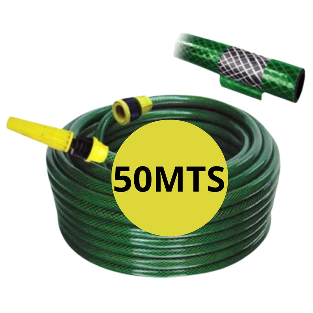 Mangueira De Jardim 50 Metros Reforçada Pvc Trançada 7/16