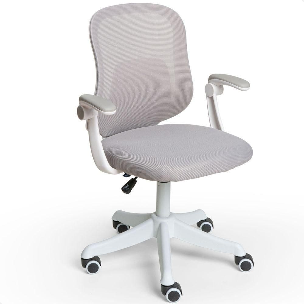 Cadeira De Escritório Tela Mesh Diretor Giratória Colorida Cinza